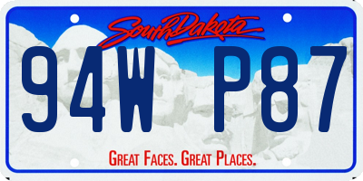 SD license plate 94WP87
