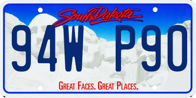 SD license plate 94WP90