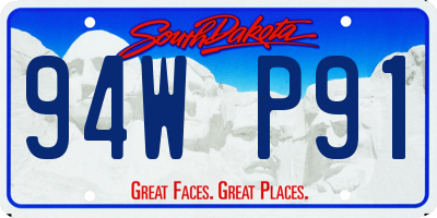 SD license plate 94WP91