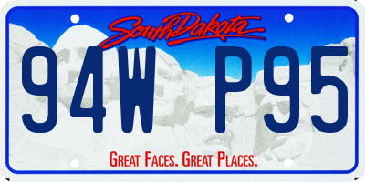 SD license plate 94WP95
