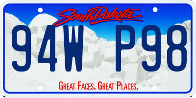 SD license plate 94WP98
