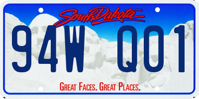 SD license plate 94WQ01