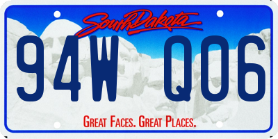 SD license plate 94WQ06