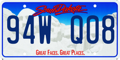 SD license plate 94WQ08