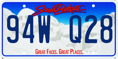 SD license plate 94WQ28