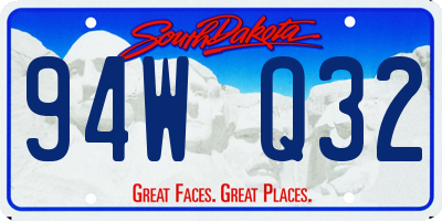 SD license plate 94WQ32