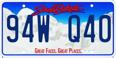 SD license plate 94WQ40