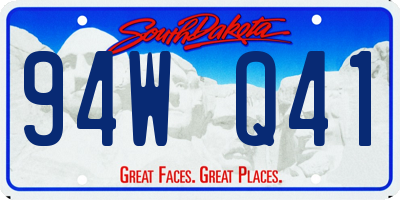 SD license plate 94WQ41