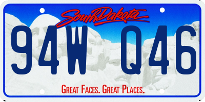 SD license plate 94WQ46