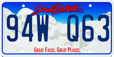 SD license plate 94WQ63