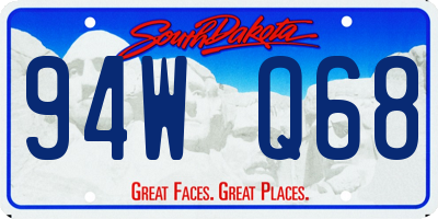 SD license plate 94WQ68