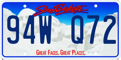 SD license plate 94WQ72