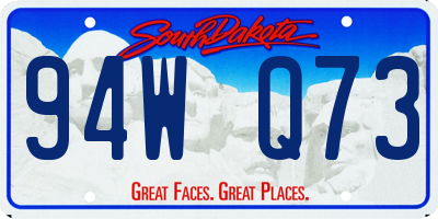 SD license plate 94WQ73