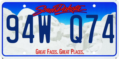 SD license plate 94WQ74