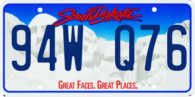 SD license plate 94WQ76
