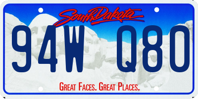 SD license plate 94WQ80