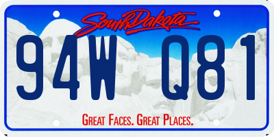 SD license plate 94WQ81