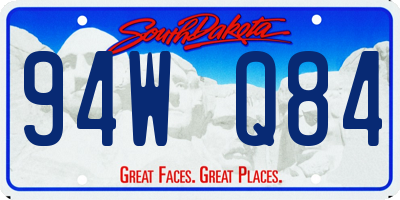 SD license plate 94WQ84
