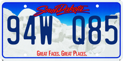 SD license plate 94WQ85