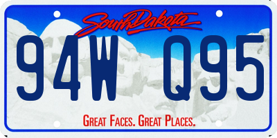 SD license plate 94WQ95