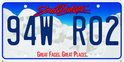 SD license plate 94WR02