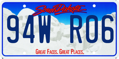 SD license plate 94WR06