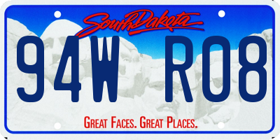 SD license plate 94WR08