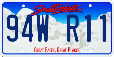SD license plate 94WR11