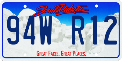 SD license plate 94WR12