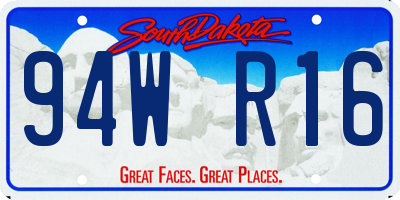 SD license plate 94WR16
