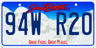 SD license plate 94WR20