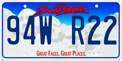 SD license plate 94WR22