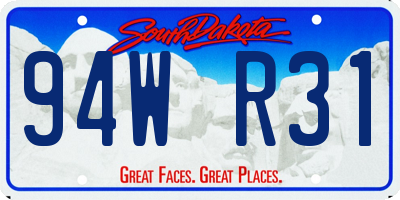 SD license plate 94WR31