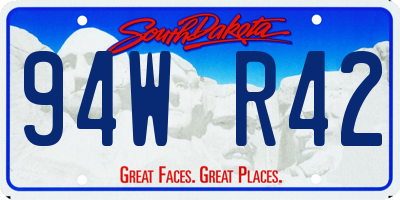 SD license plate 94WR42