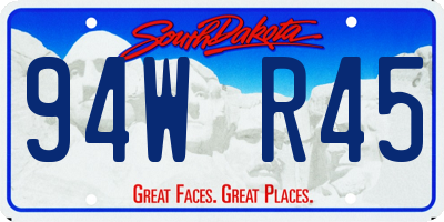 SD license plate 94WR45
