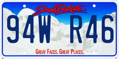 SD license plate 94WR46