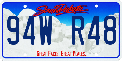 SD license plate 94WR48