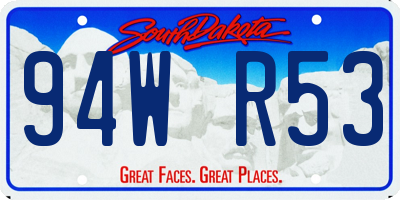 SD license plate 94WR53