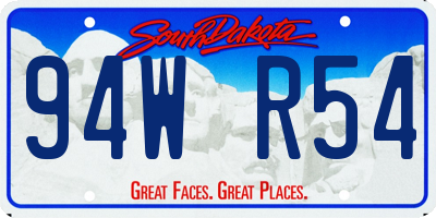 SD license plate 94WR54