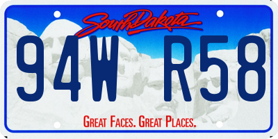 SD license plate 94WR58