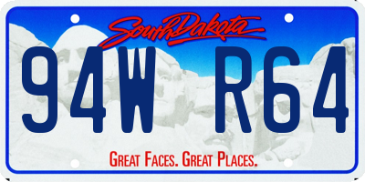 SD license plate 94WR64