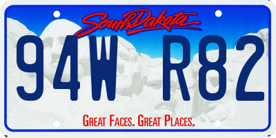 SD license plate 94WR82