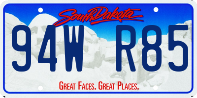 SD license plate 94WR85