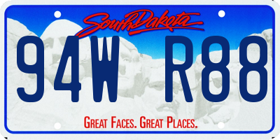 SD license plate 94WR88