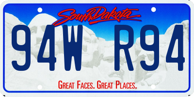 SD license plate 94WR94