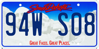 SD license plate 94WS08