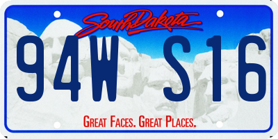 SD license plate 94WS16