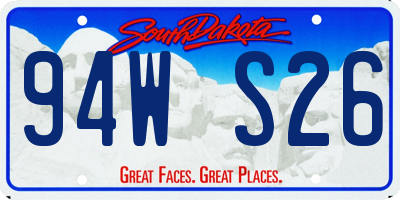 SD license plate 94WS26