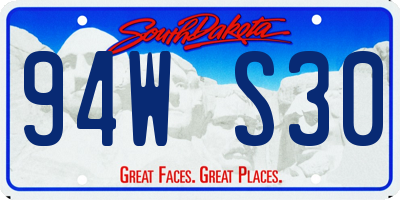 SD license plate 94WS30