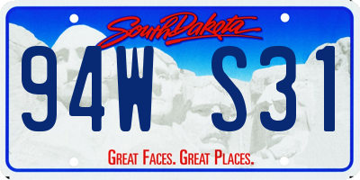 SD license plate 94WS31